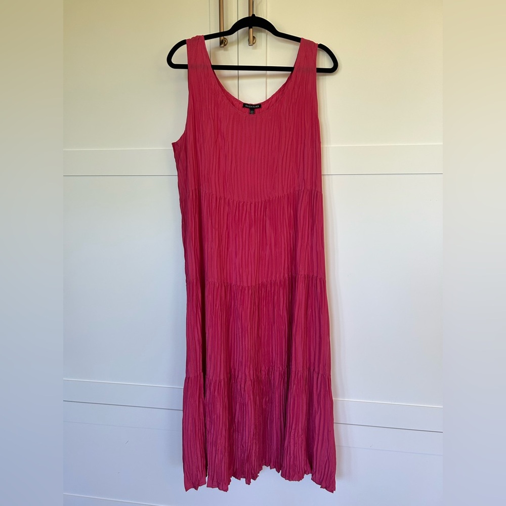 Eileen Fisher Crushed Silk Tiered Dress